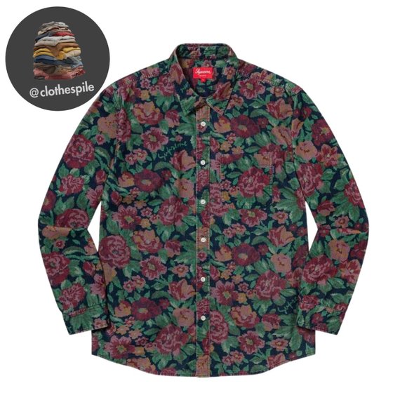Digi Floral Corduroy Shirt - Picture 1 of 4